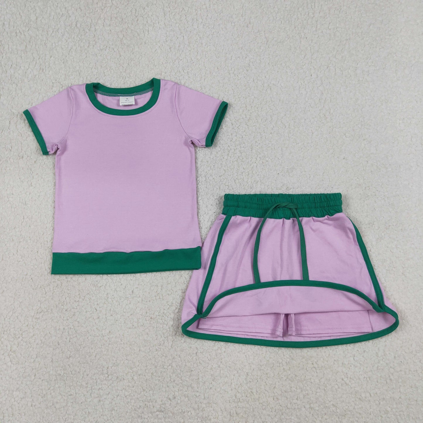 solid lavender green skort set girls clothing