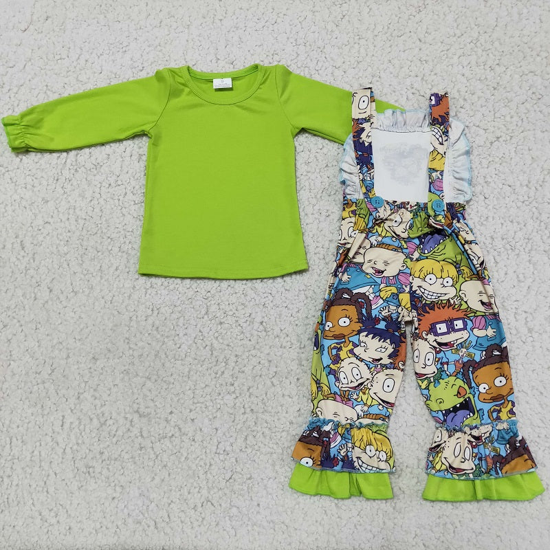 6 A18-16 Green top overalls suit