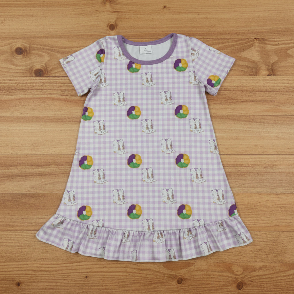mardi gras king cake morning gown