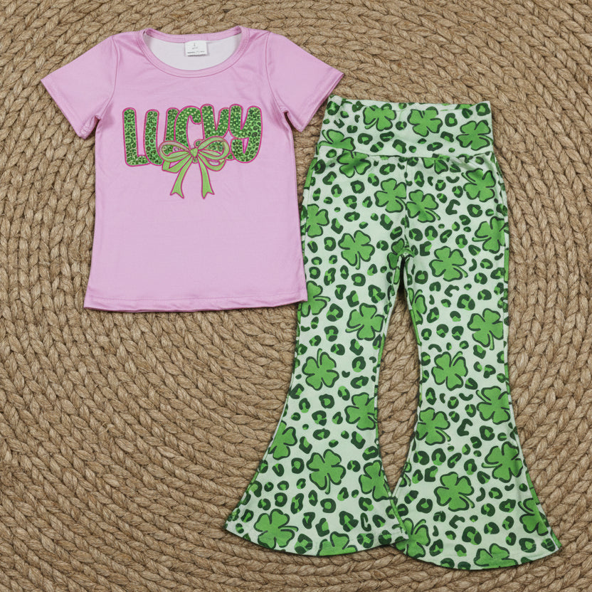 lucky clover st patrick girl belle outfit