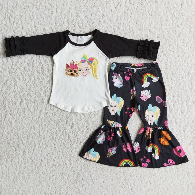 6 A28-28 baby girl puppy black suit