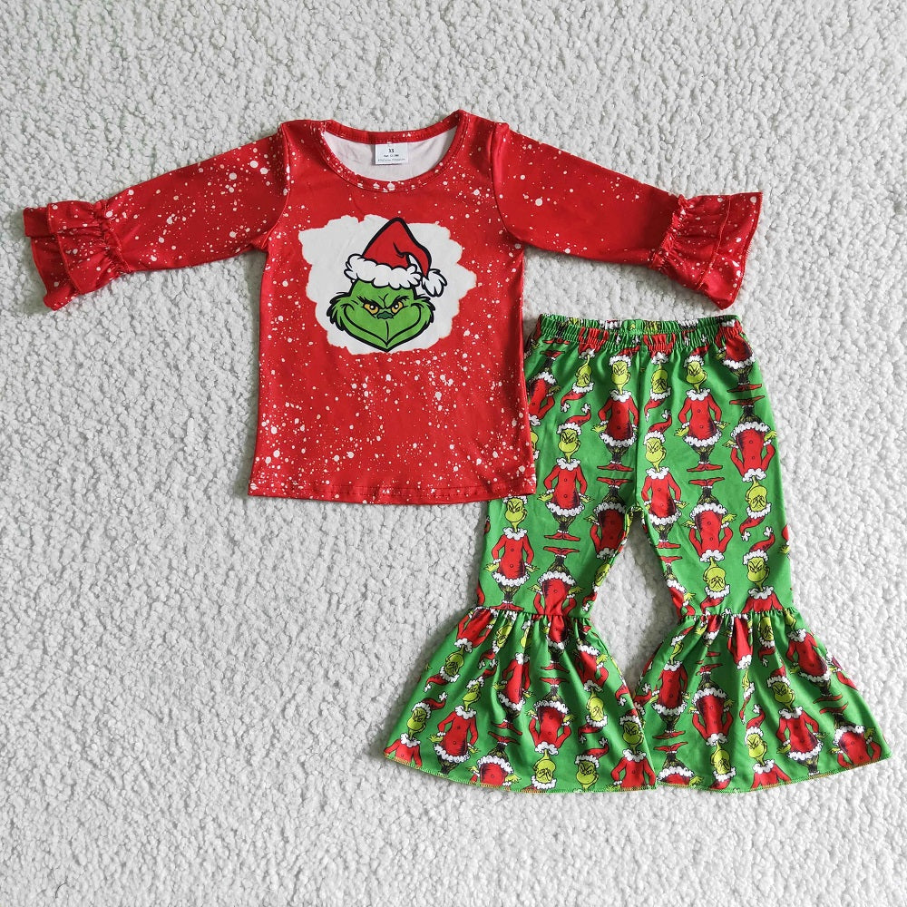6 B6-37 christmas hat Cartoon cute red long sleeve suit