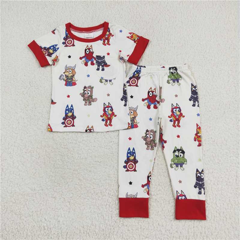Match Baby Boys Dogs Hero Sibling Brother Rompers Clothes Sets D 7.21