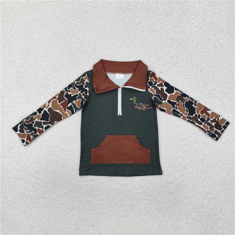 Sibling Brother Baby Boys Camo Zip Duck Hunting Pullovers Tops D 820