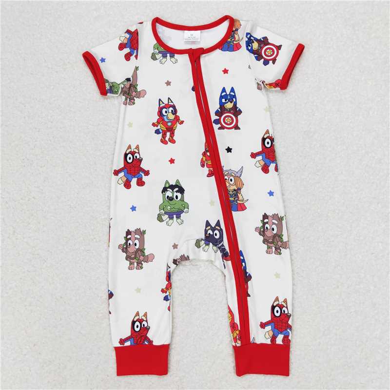 Match Baby Boys Dogs Hero Sibling Brother Rompers Clothes Sets D 7.21