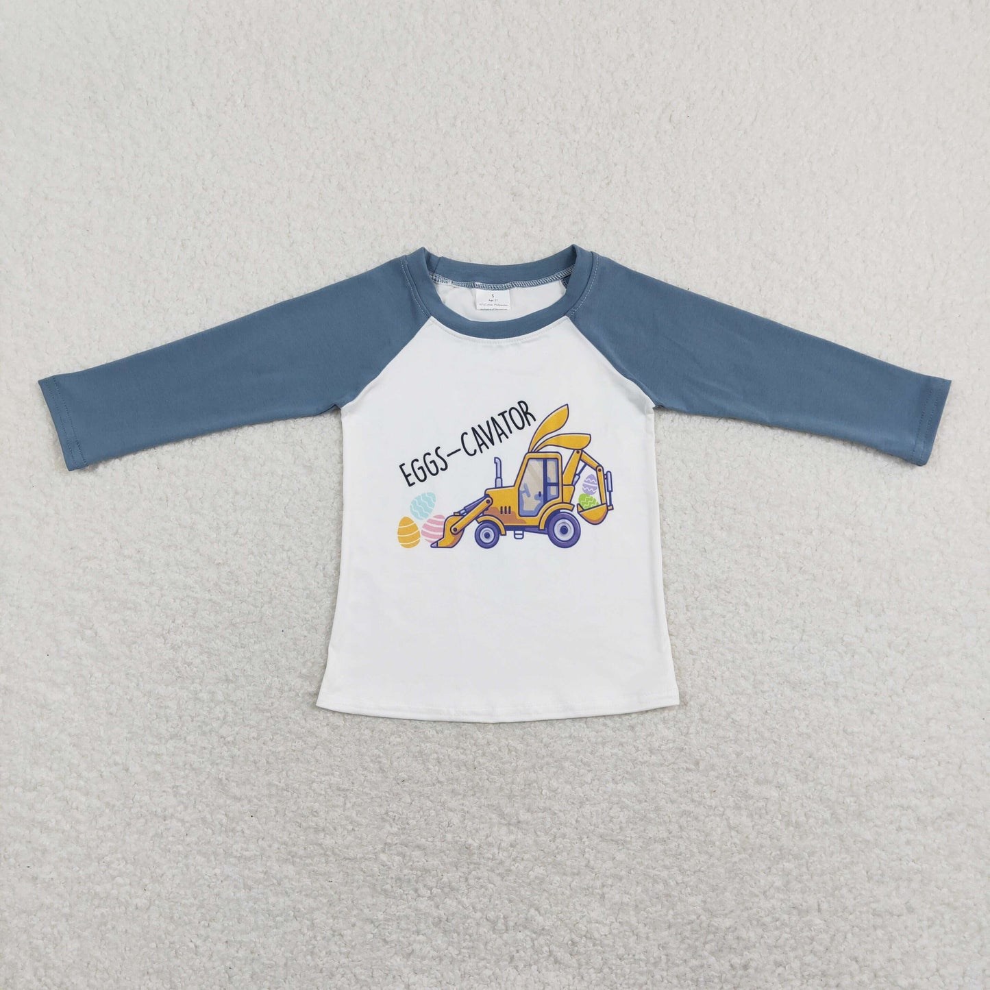 eggs cavator boy easter raglan shirt