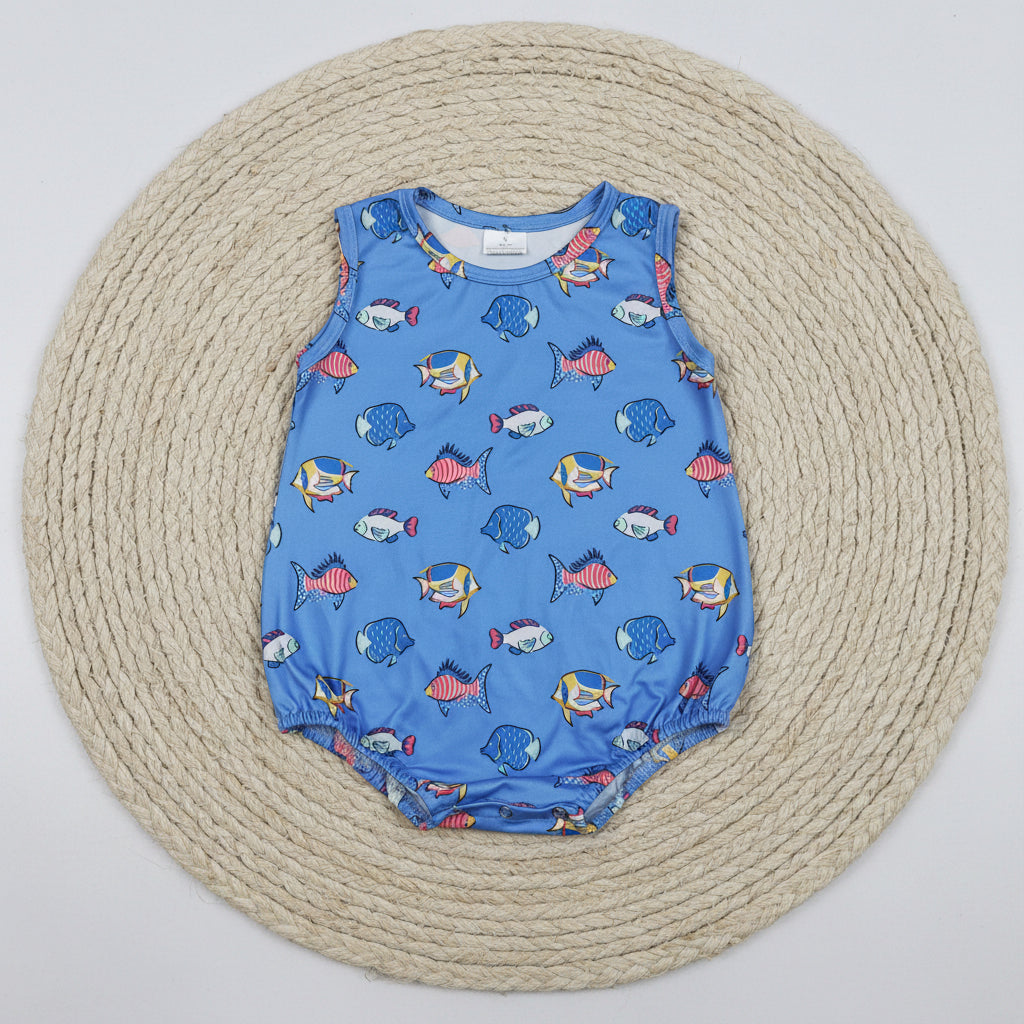 SR4151 blue fish print boy bubble