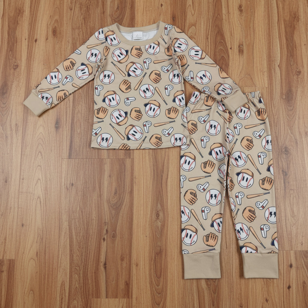 baseball boy pajama outfit