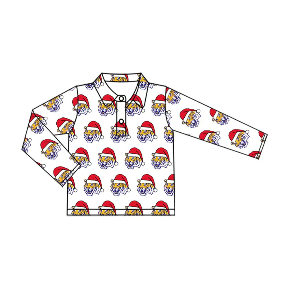 Custom Baby Kids LSU Tiger Team Christmas Buttons Pullovers Tops D 8.13