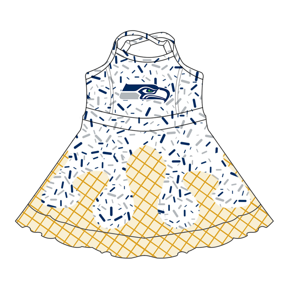 Custom Baby Girls SEAHAWKS team dress D 6.19
