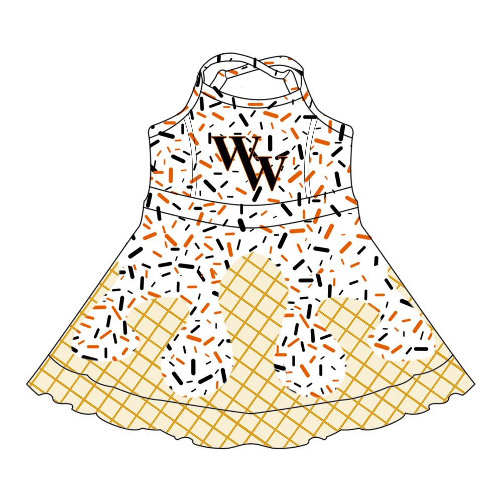 Custom baby girls Wink-Wildcats dress MOQ3 D 7.7