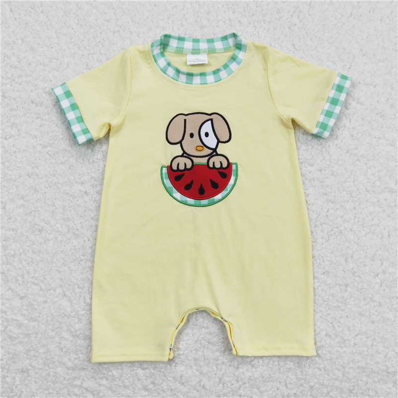 Match Baby Girls Dog Watermelon Sibling Boys Rompers Shorts Clothes Sets