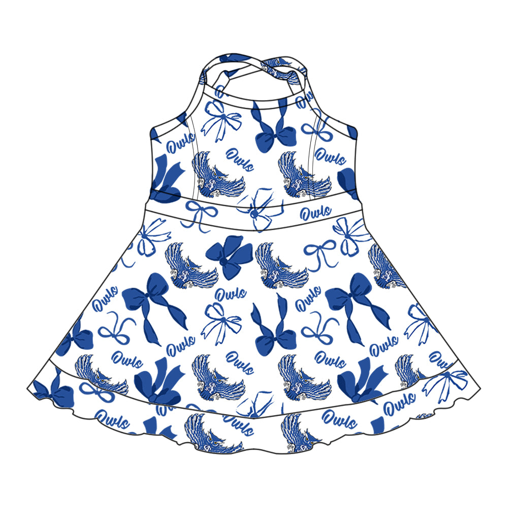 Custom Baby Girls Anderson Shiro Owls team dress D 8.8