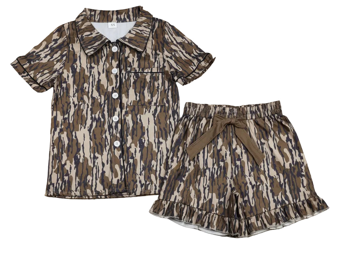 adult pajamas summer women camo pajamas set