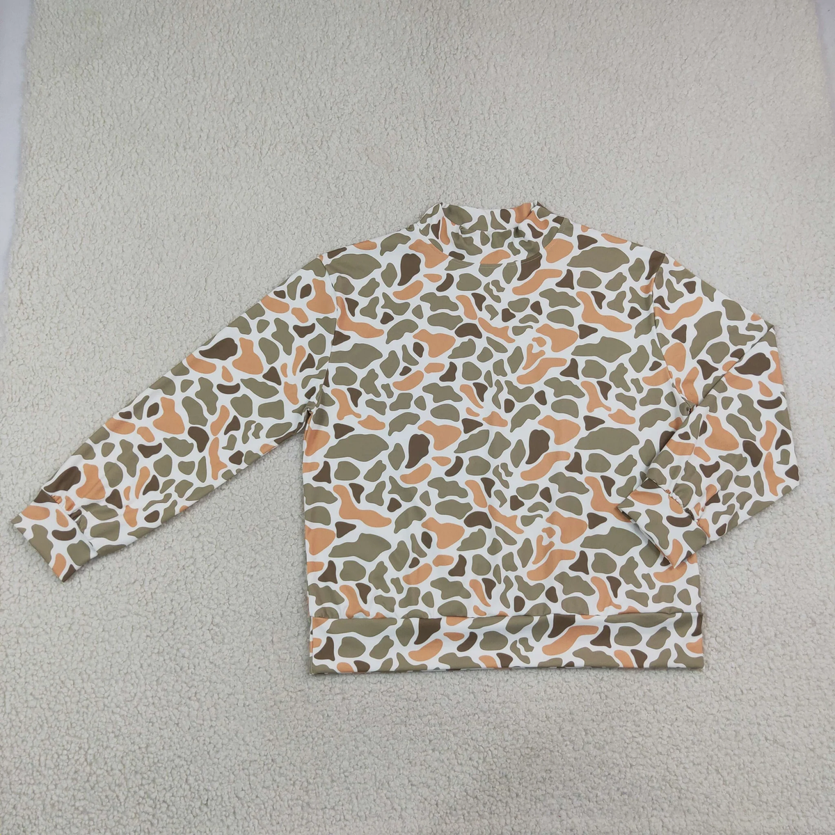 Adult camo long sleeve mock neck top yoga