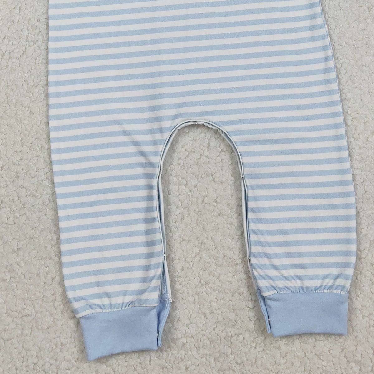 Baby Boys Grey Stripe Footie Rompers Embroidery Crayfishes Crawler Pants Long Sleeve Bodysuit for Newborns