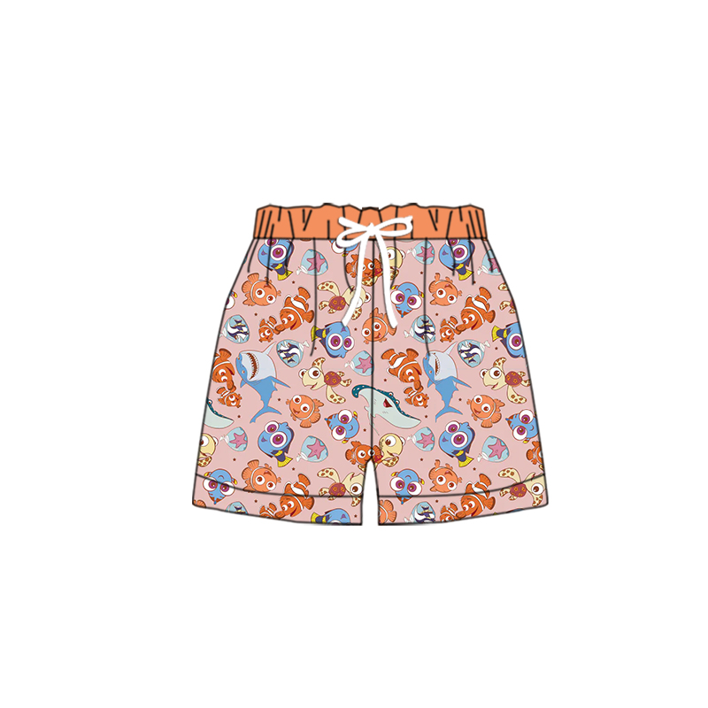 presale S0418 cartoon fish swimming trunks