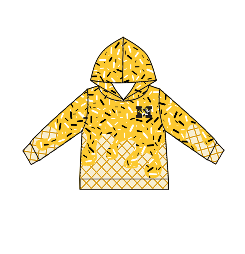 Custom Baby Kids Tigers Team Zip Hooded Pullovers Tops D 827