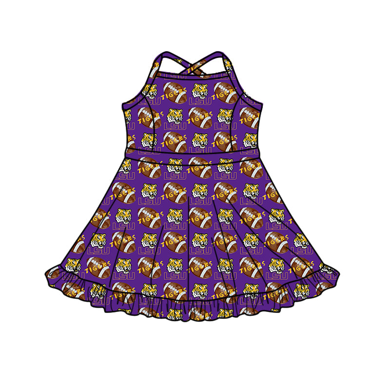 Custom baby girl TIGERS Aztecs team dress D 826