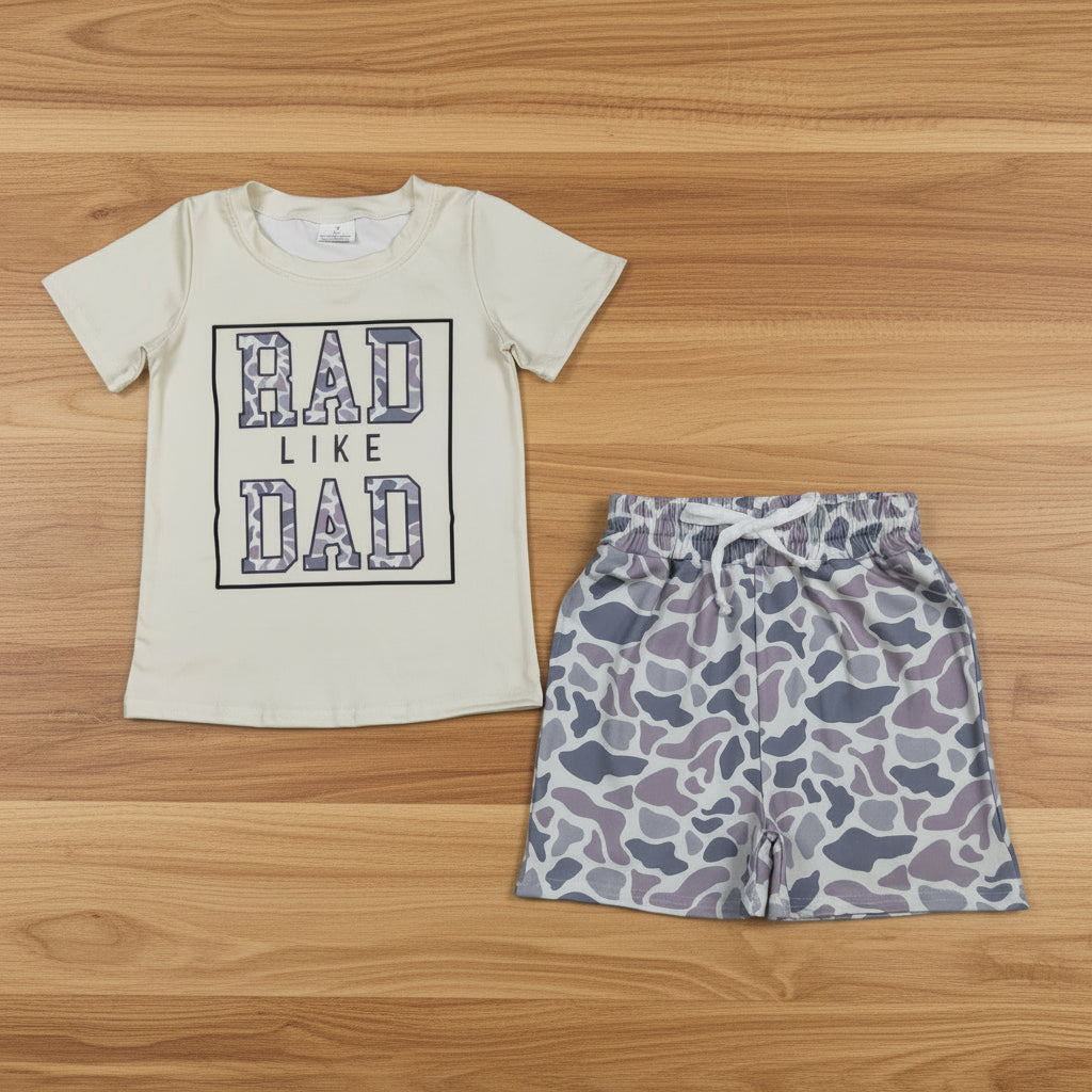 rad like dad camo shorts set
