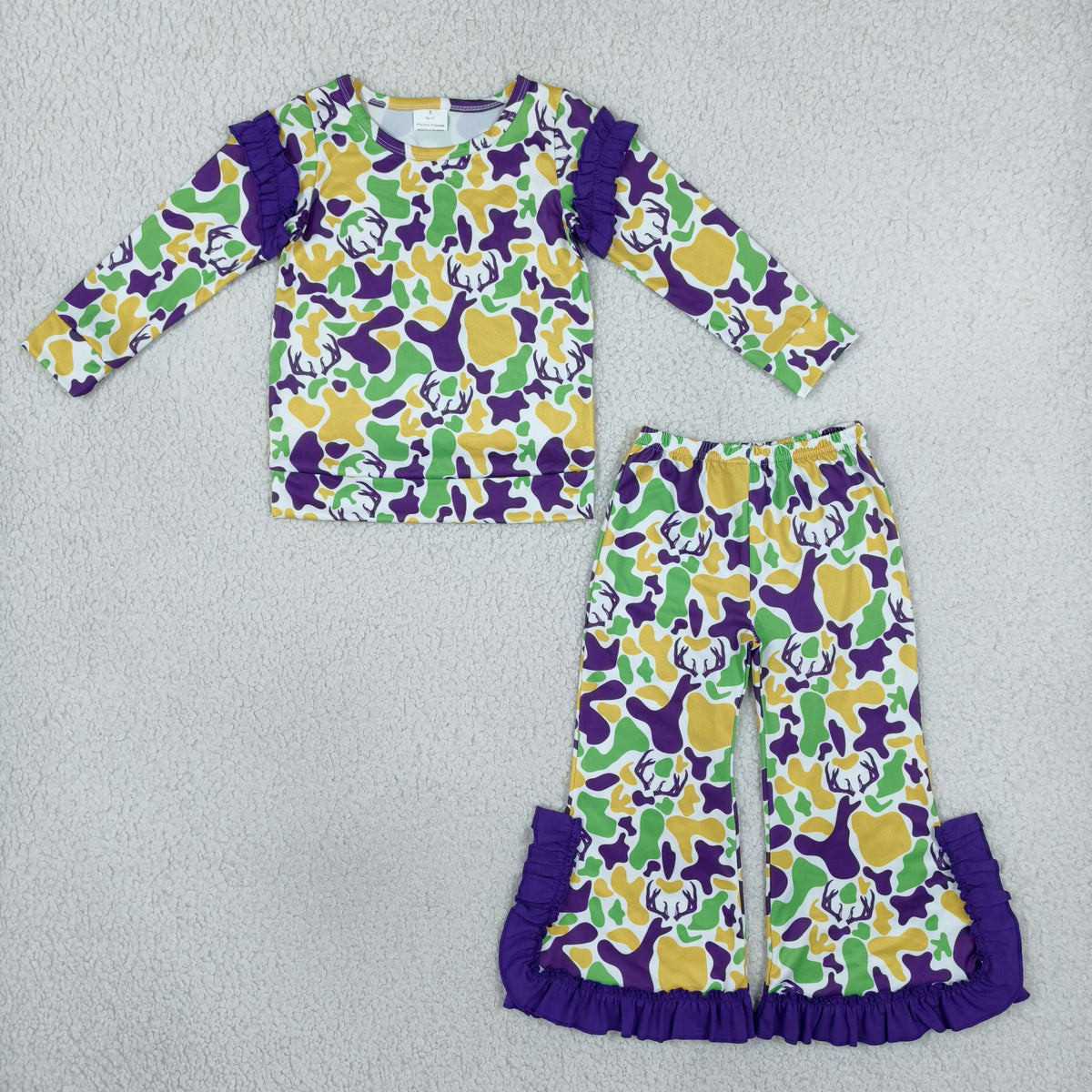 purple green gold deer mardi gras girl outfit