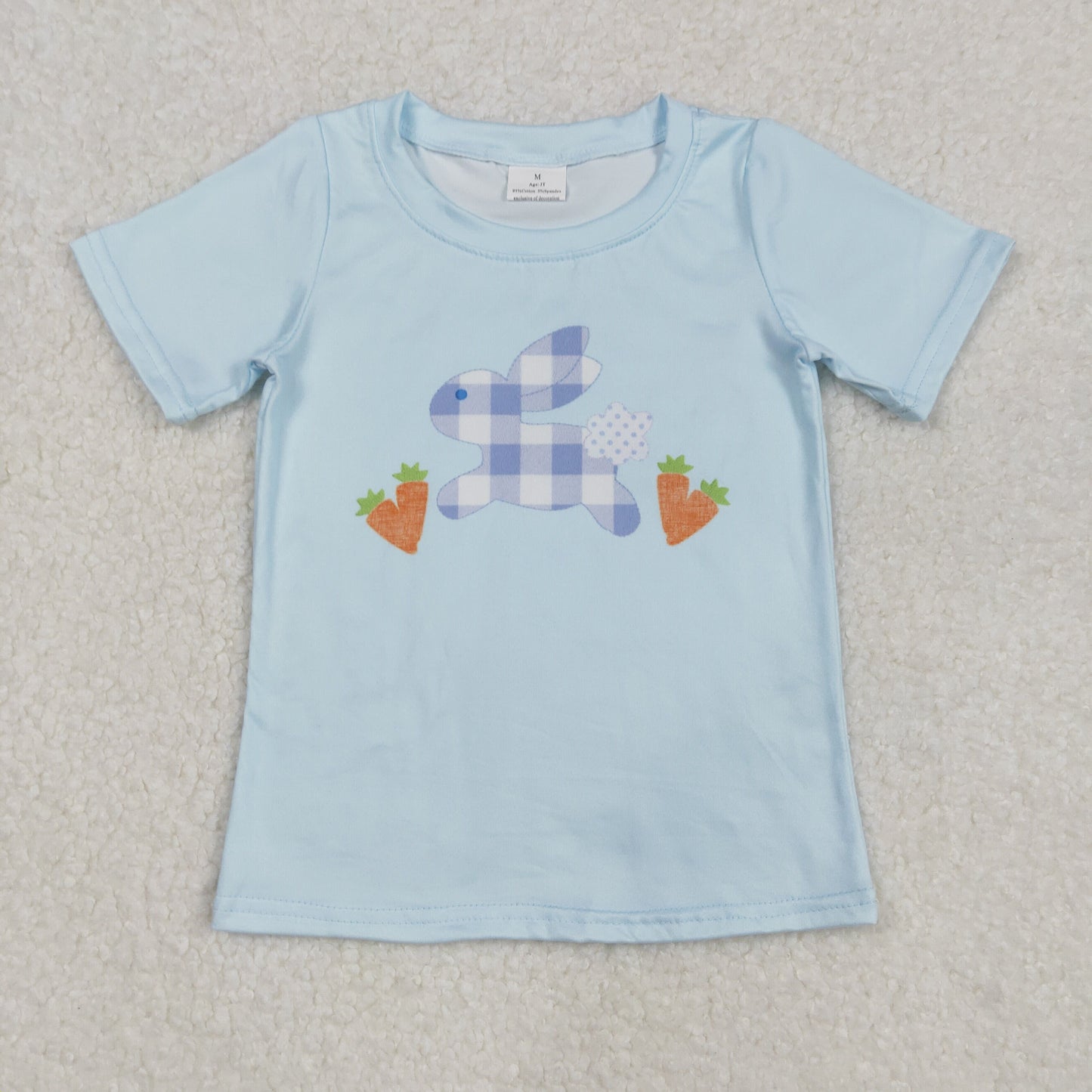 cute run bunny print blue tee easter clothing