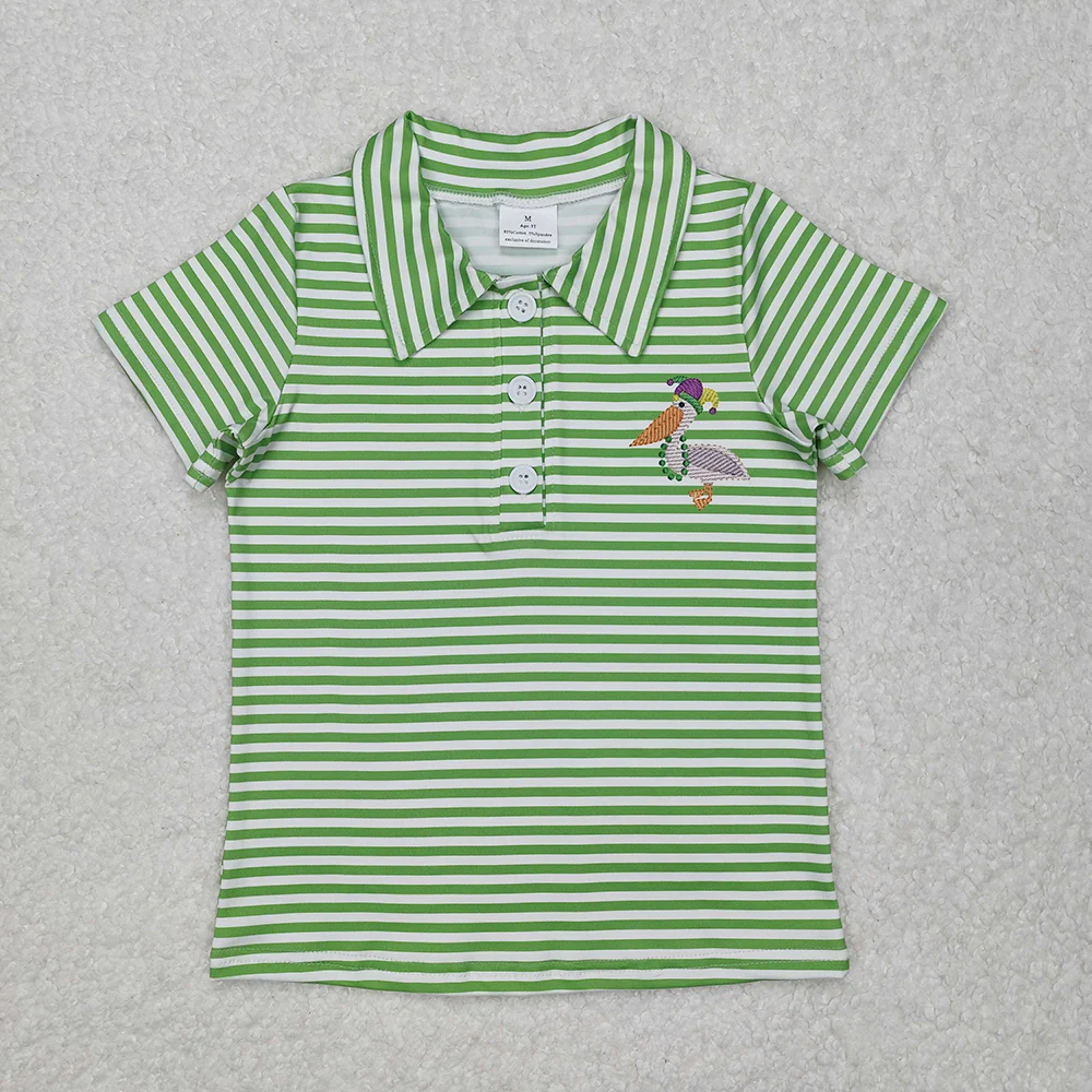 Sibling Baby Boys Mardi Gras Stripes Tee Pullovers Tops
