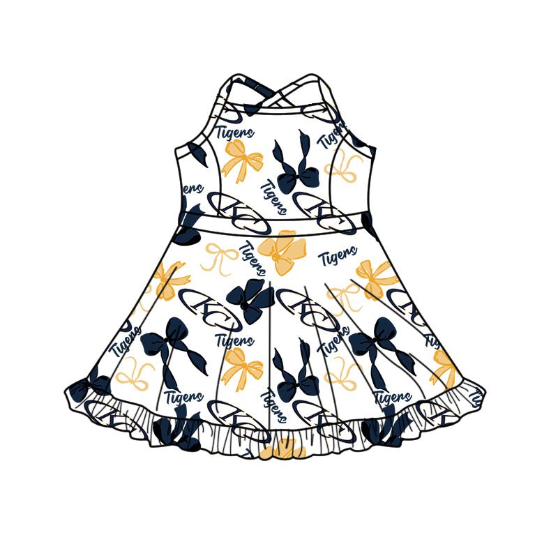 Custom Baby Girls Tigers team dress D 819