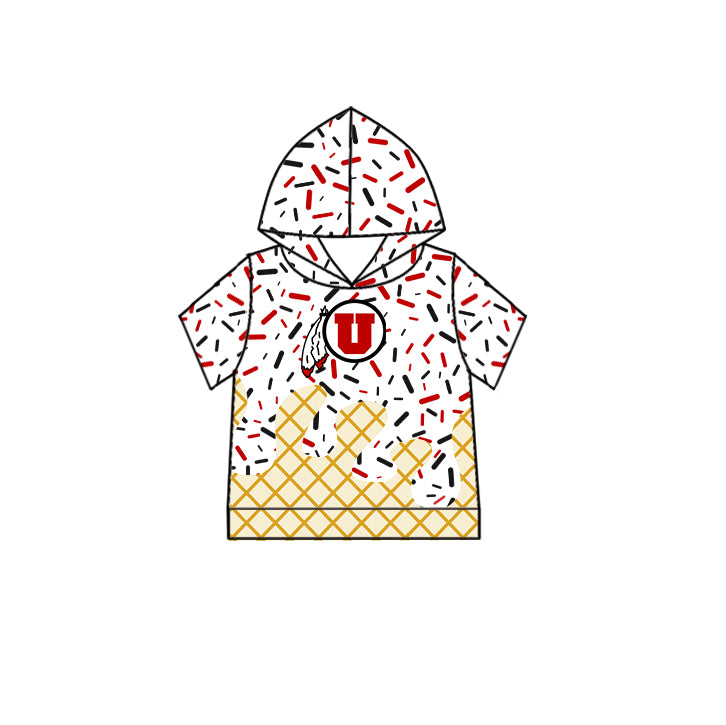 Custom children Hooded short sleeves top D 6.11