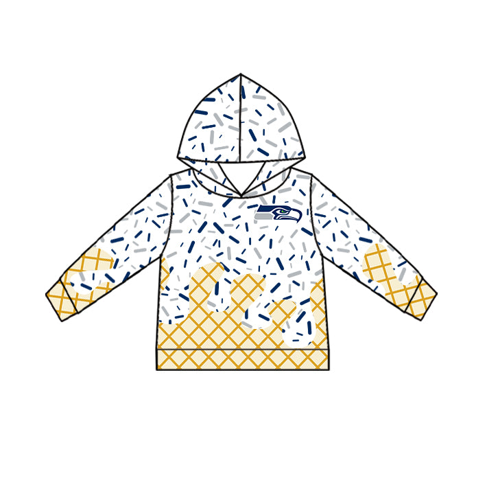 Custom children SEAHAWKS Hooded long sleeves top D 6.19