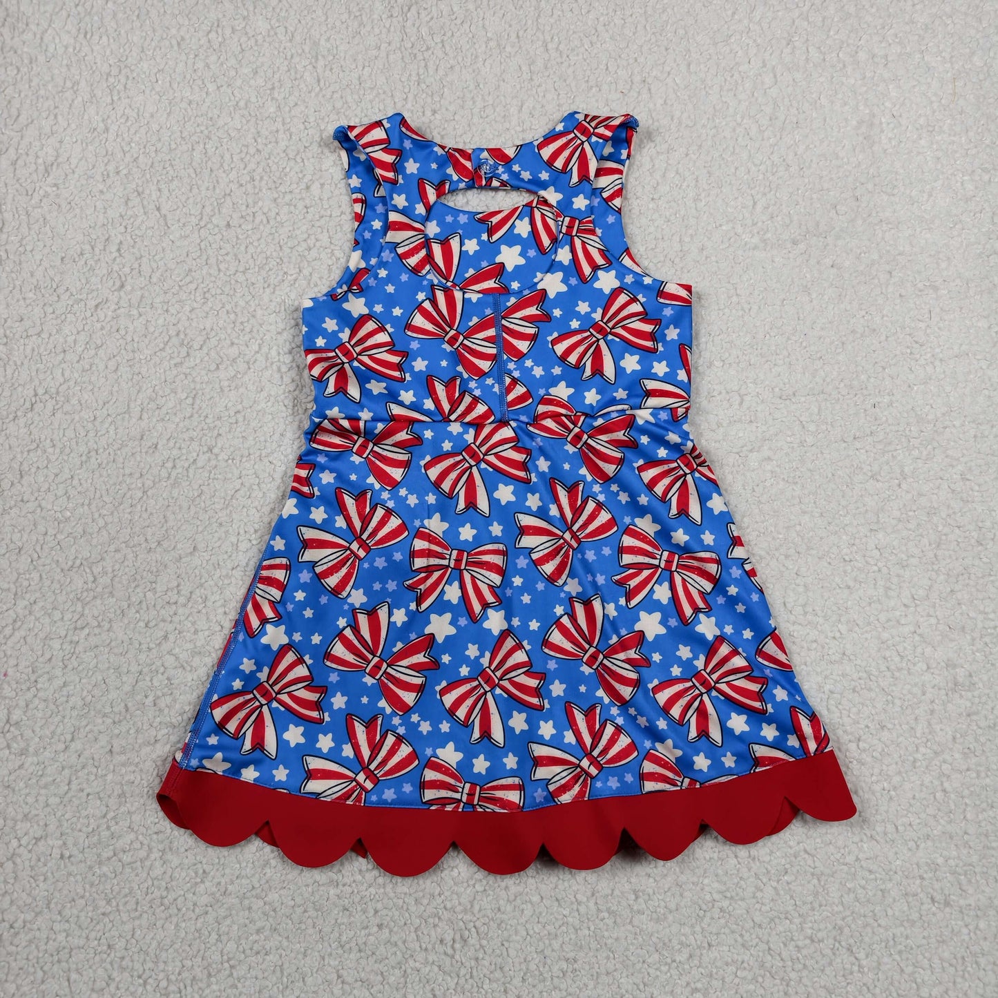 patriotic flag coquette bow stars athletic scallop dress