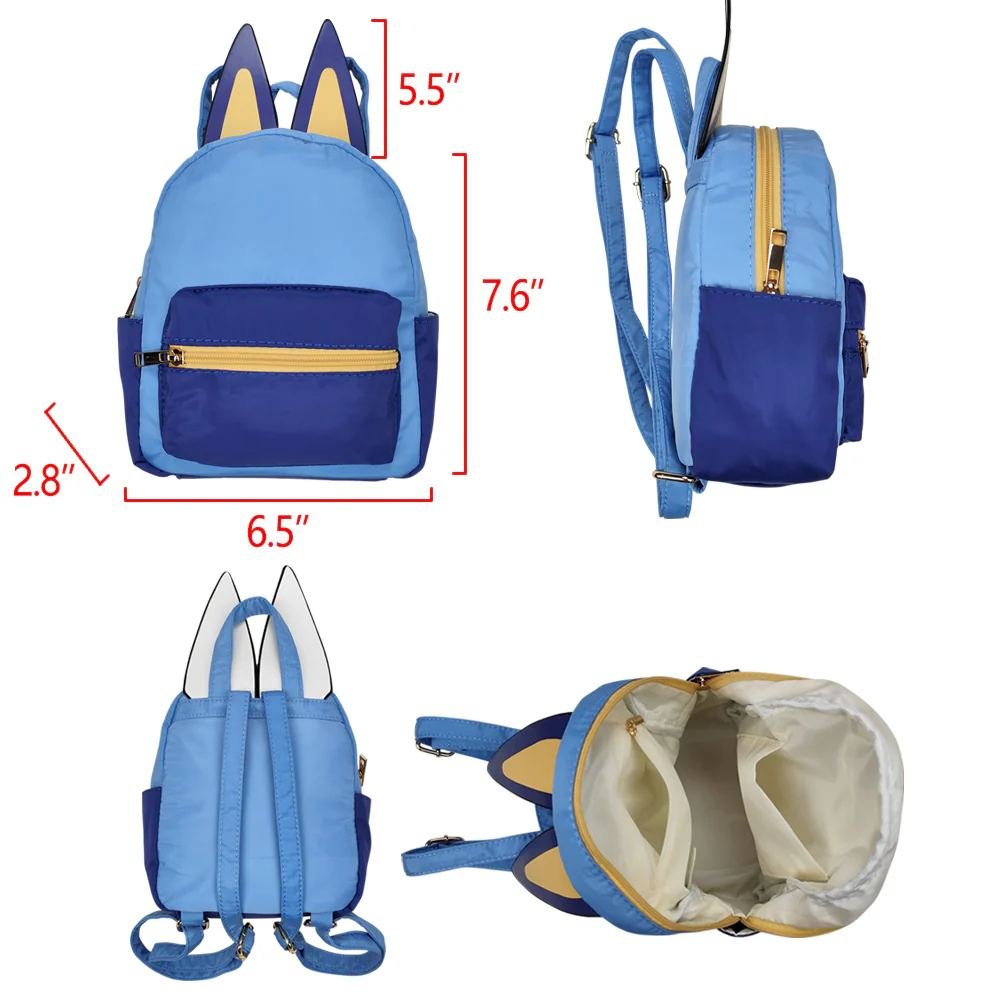 BA0281 Baby Kids Cute Blue Dog Ears Backpacks Bags D 3.14
