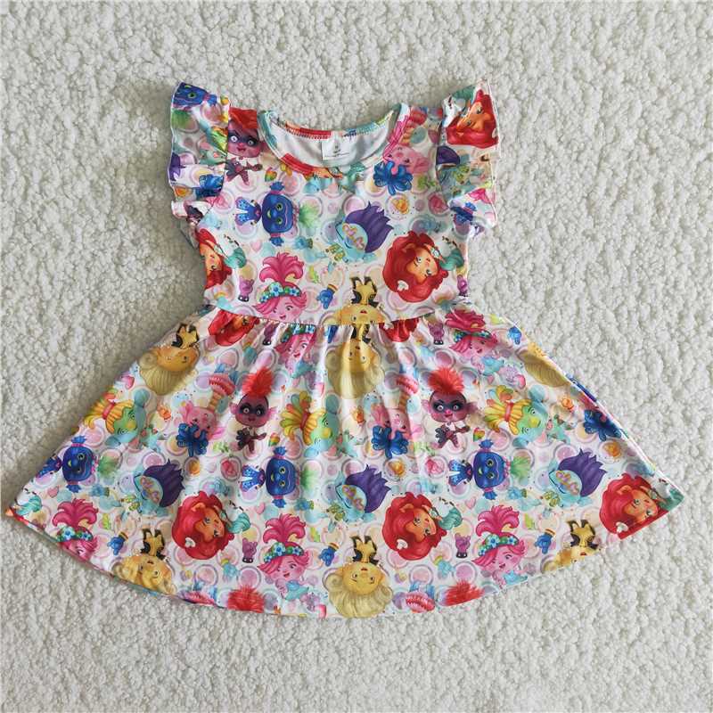 B13-12 baby girls soft puffy sleeves dress D 7.1
