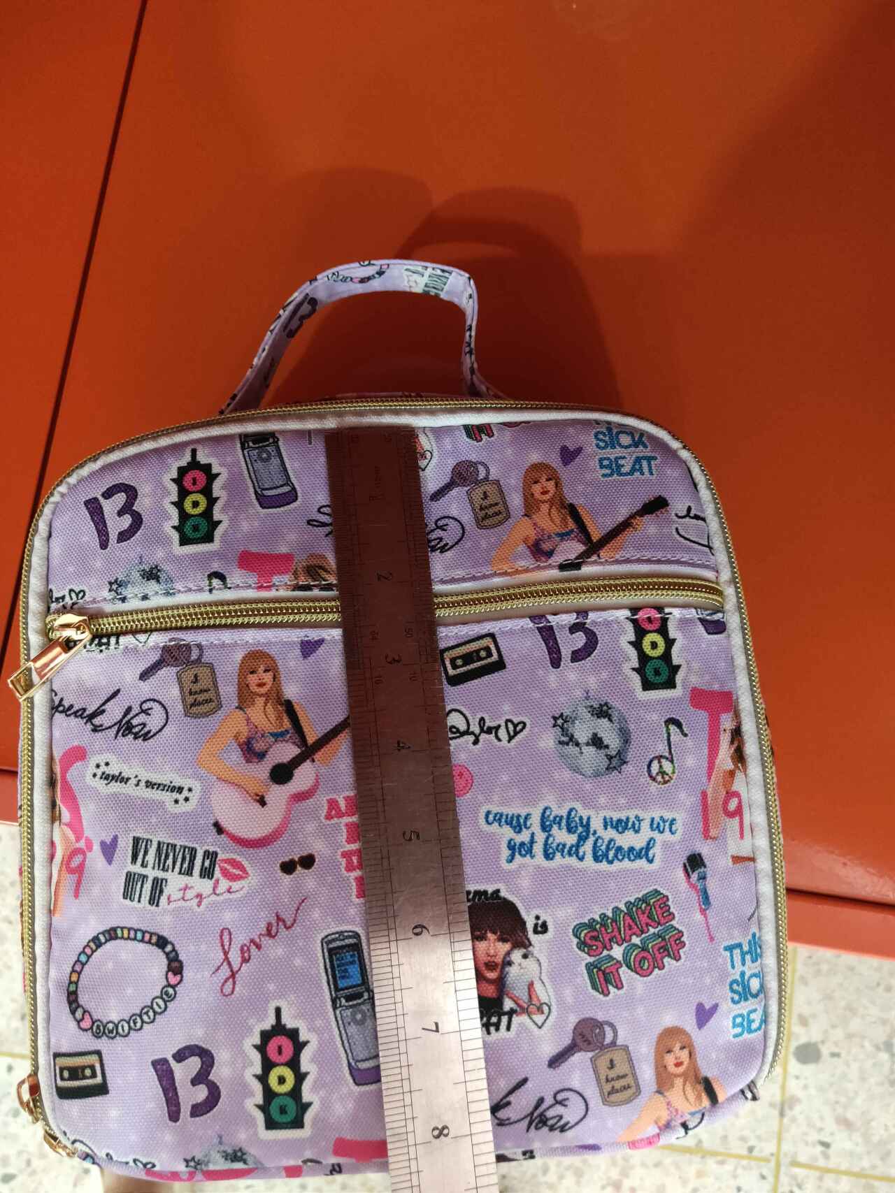 BA0229 Purple lunch box bag