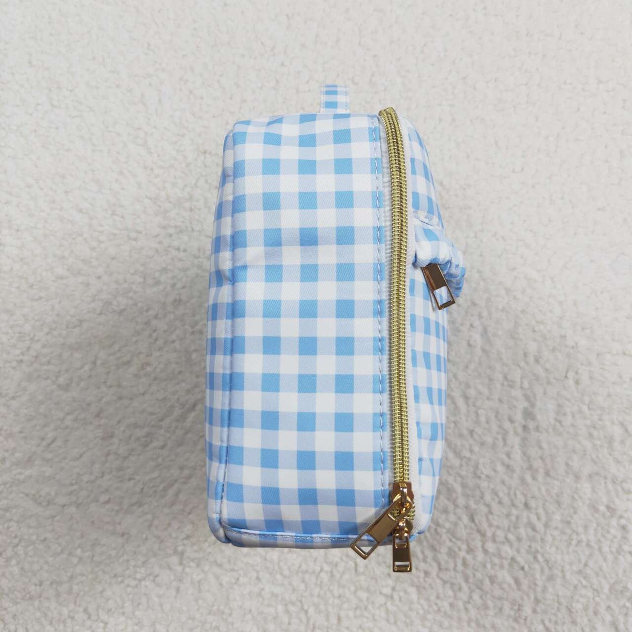 BA0089 Blue and white plaid lunch box bag