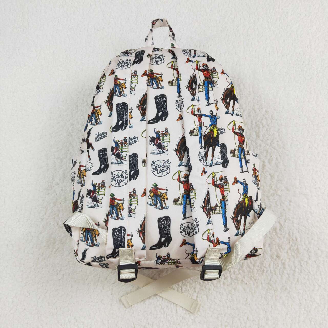BA0142 Riding denim beige backpack