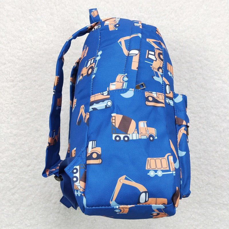 BA0169 Engineering truck truck excavator navy blue backpack