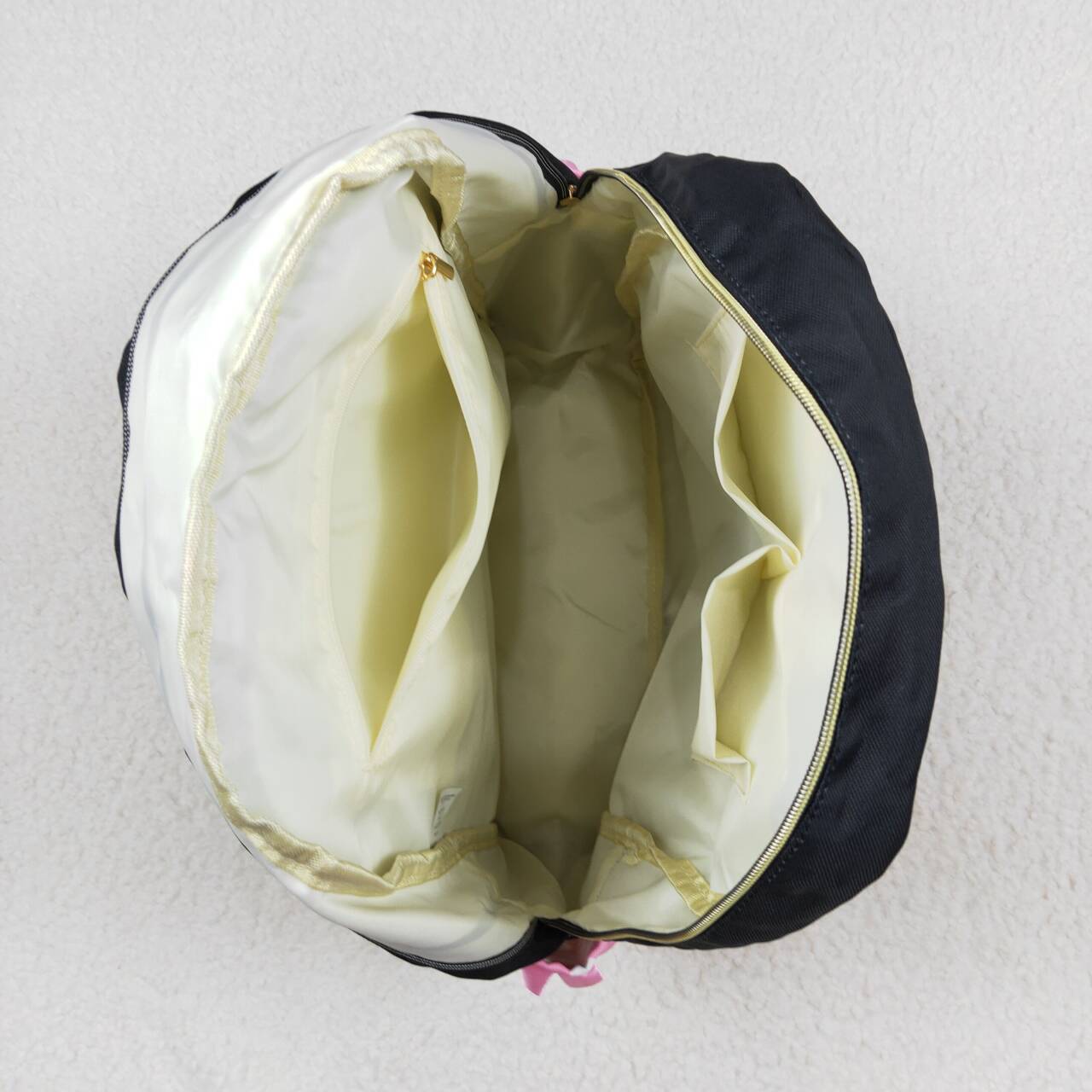 BA0183 Cartoon polka dot pink and black backpack