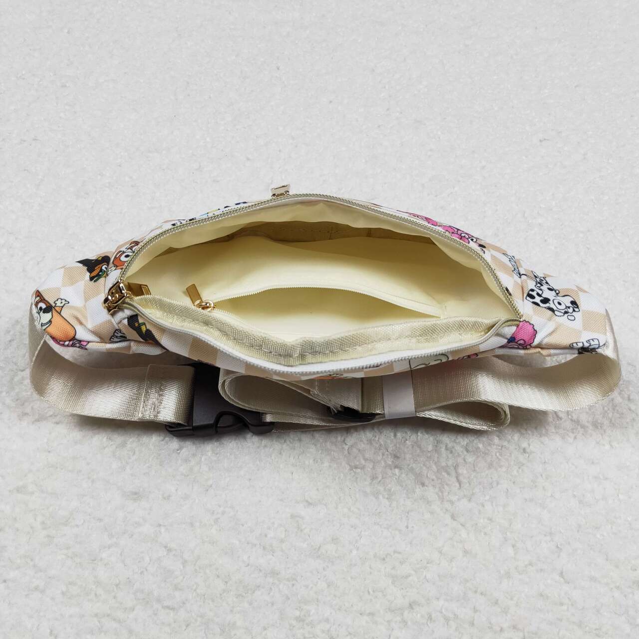 BA0192 Baby Girls Dogs Checkered Small Fanny Bags