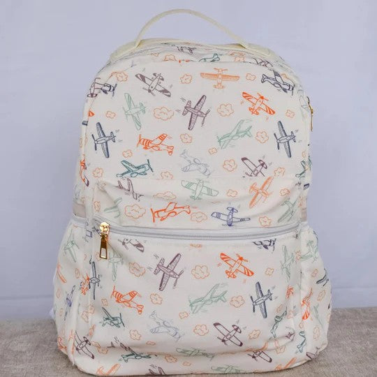 presale BA0220 Airplane White Cloud Beige Backpack