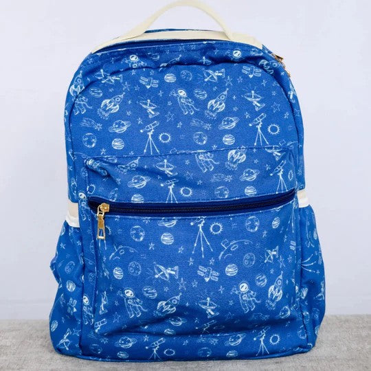 presale BA0223 Telescope Rocket Universe Blue Backpack