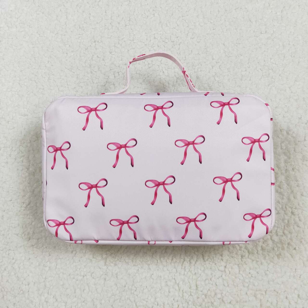 BA0234 Pink lunch box bag with bow pattern D 8.4
