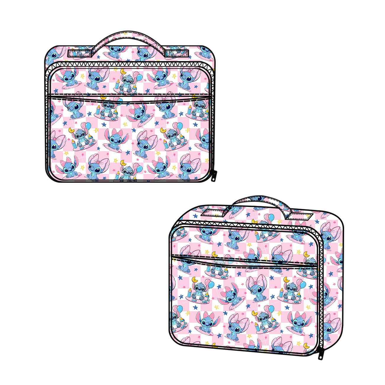 presale BA0251 Star pink and white plaid lunch box bag 2024 7.15