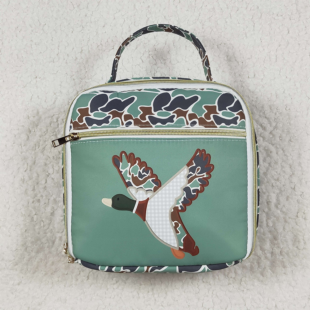 BA0270 Baby Kids Mallard Ducks Green Lunch Dinnder Picnic Box D 7.5