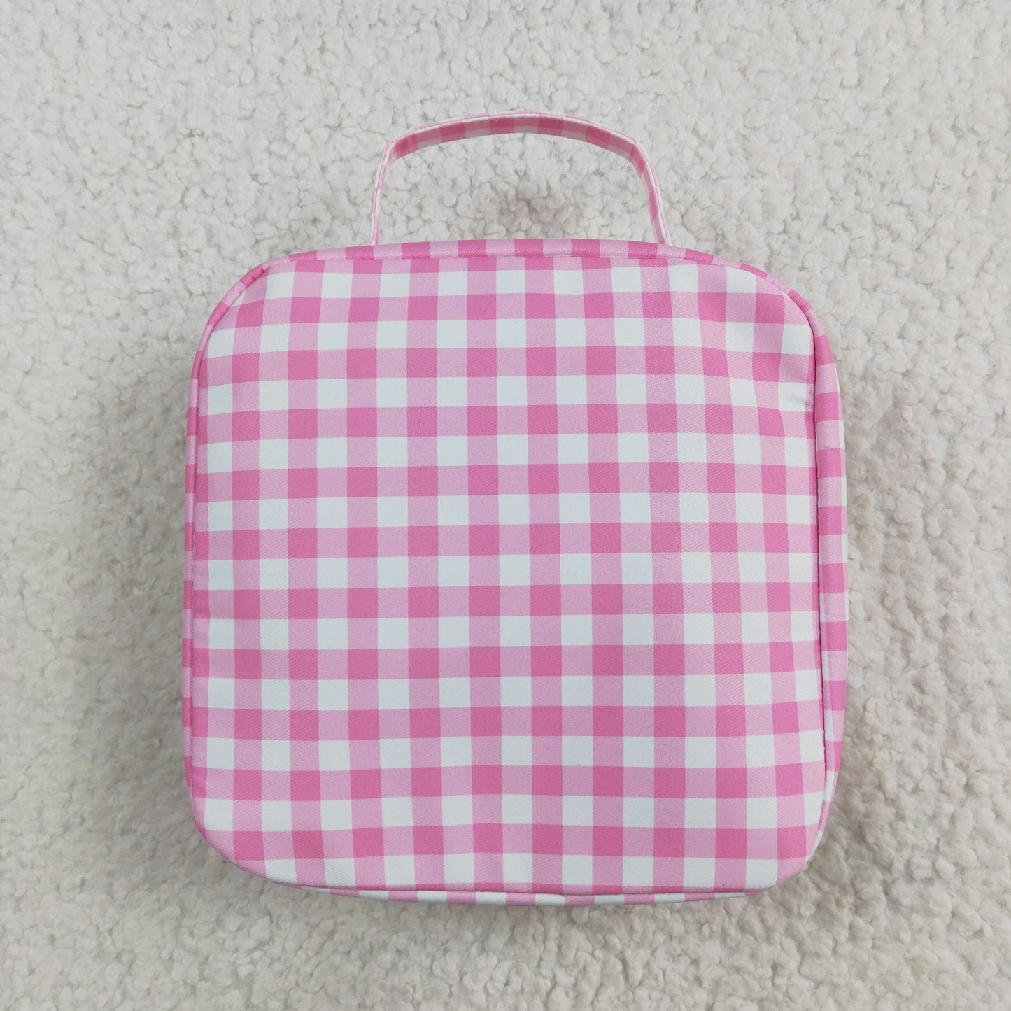 BA0283 Baby Girls Pink Checkered Lunch Dinnder Picnic Thermal Bags Boxes
