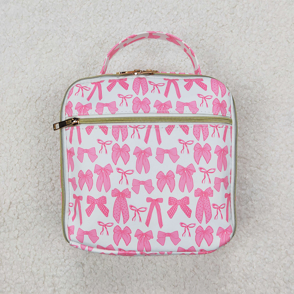 BA0284 Baby Girls Pink Bows Lunch Dinner Picnic Box Bags D 3.24