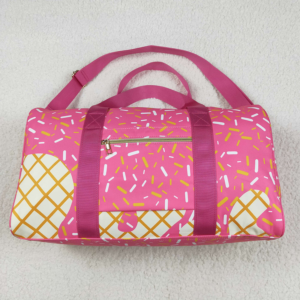 BA0298 Pink Ice Cream Drip Zipper Gym Bags D 5.22