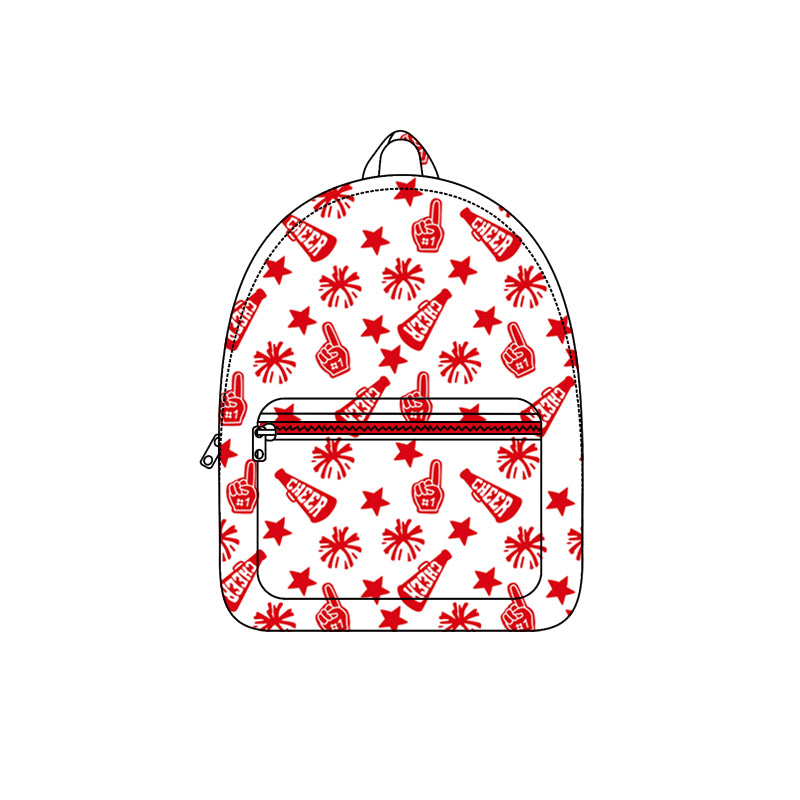 presale BA0348 Baby Kids Team Red Cheer Fireworks Zipper School Back Bags D 814 28