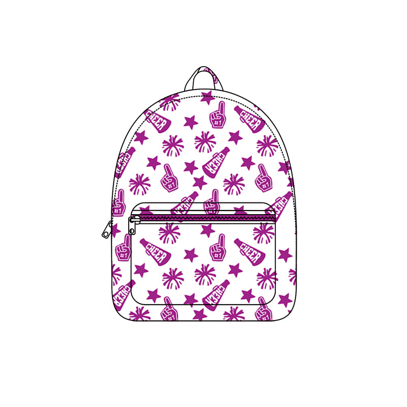 presale BA0351 Baby Kids Team Purple Cheer Fireworks Zipper School Back Bags D 814 31