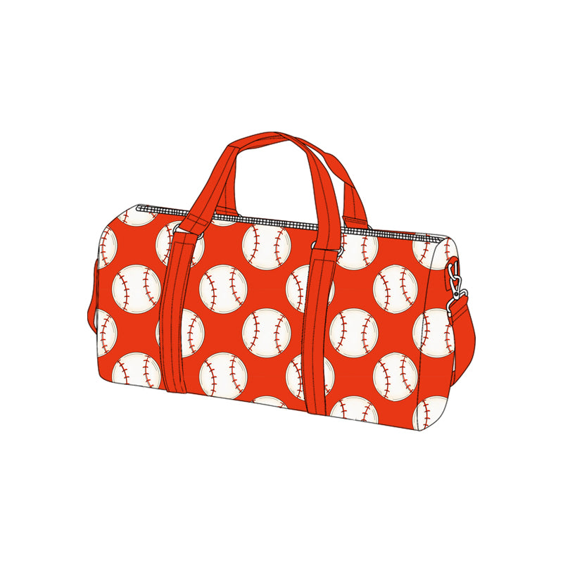 presale BA0378 Adult Orange Baseballs Team Zipper Gym Bags D 910